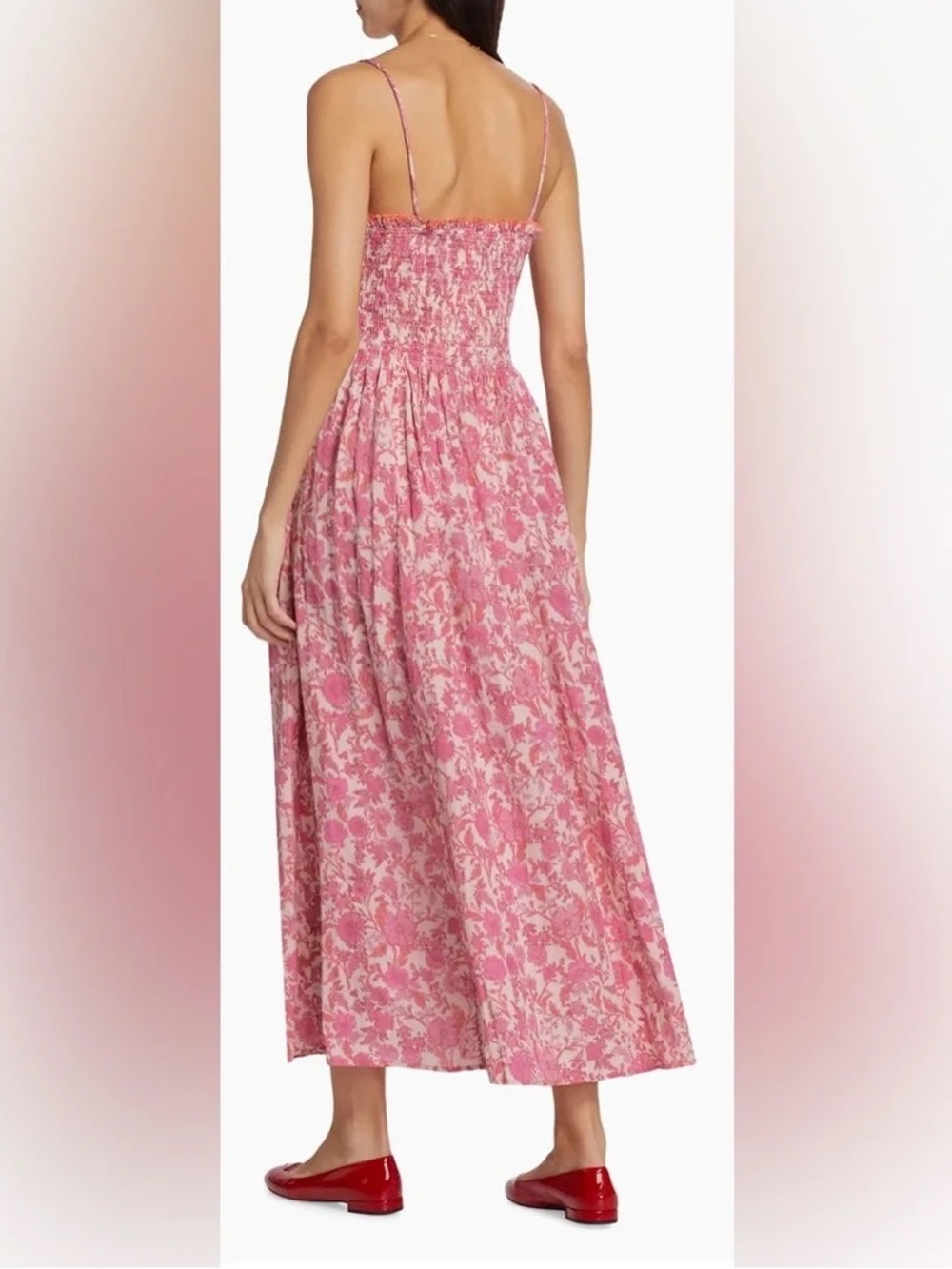 Free People Sweet Nothings Midi Dress Pink Combo - Picture 7 of 8